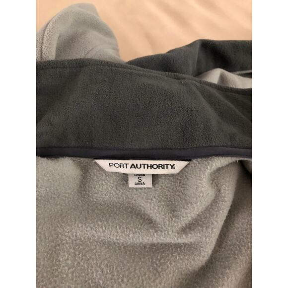Port Authority Women Soft Fleece Jacket Gray Small Full Zipper Front High Neck - Picture 11 of 13